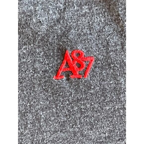 Aeropostale Mens Gray Polo Shirt M A87 Logo Short Sleeve Cotton/Polyester - Picture 6 of 8